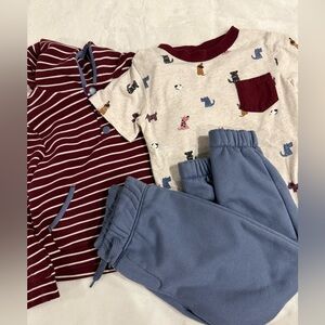 Kids Matching Set with Stripes and Animal Print